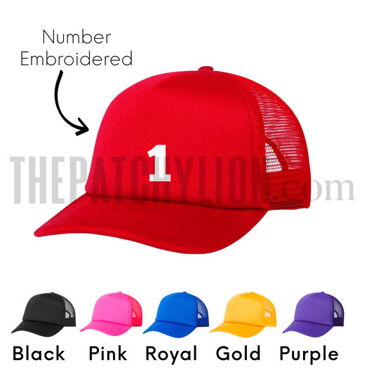 Embroidered Line Number Hat | Free Shipping