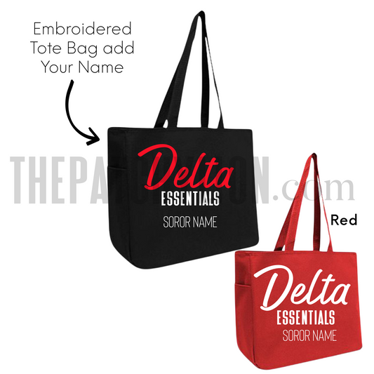 Embroidered Delta Essentials Tote Bag | Free Shipping