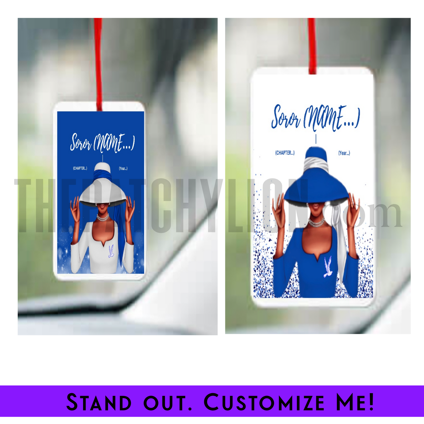 Custom Sublimation Car Freshener Finer Blue | Free Shipping