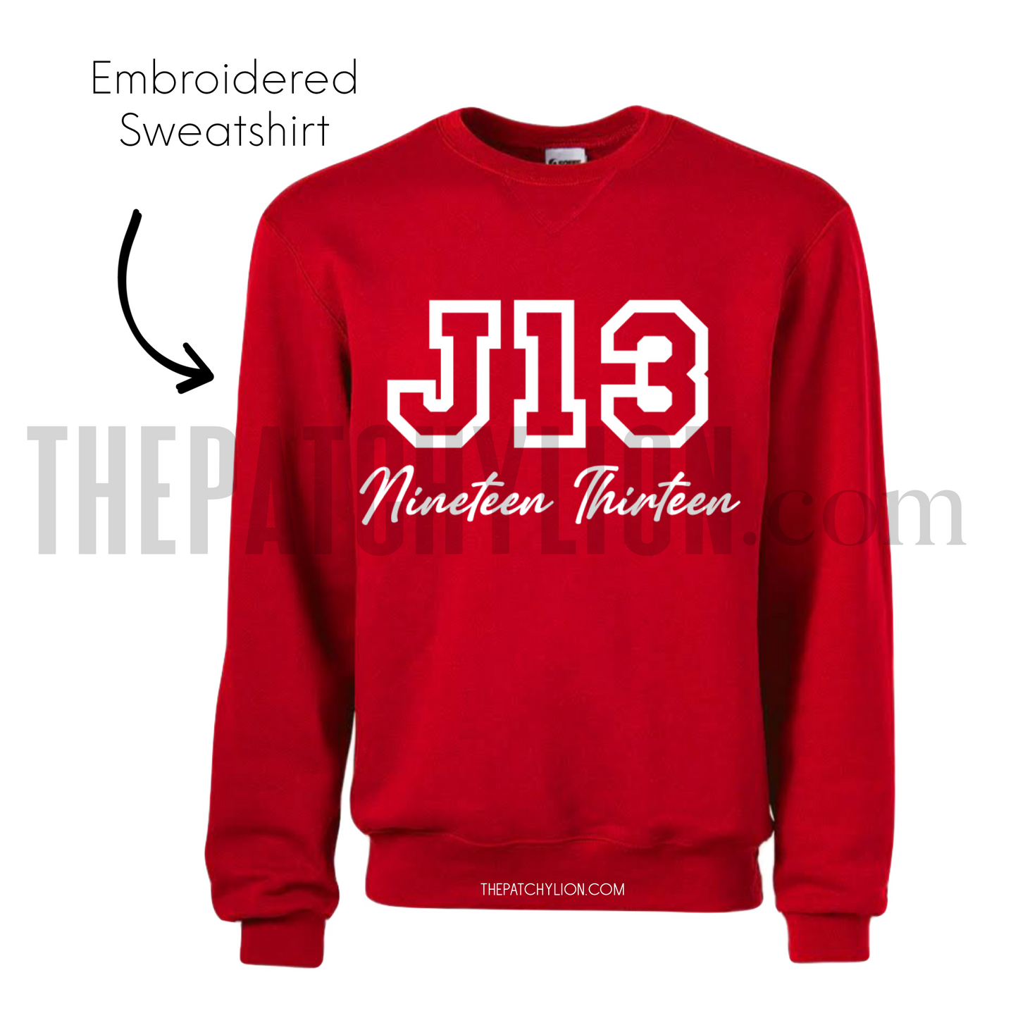 J13 Embroidered Sweatshirt | Free Shipping