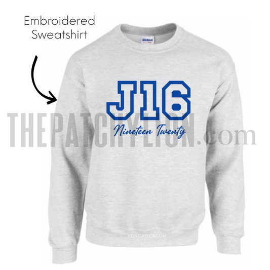 J16 Embroidered Sweatshirt | Free Shipping