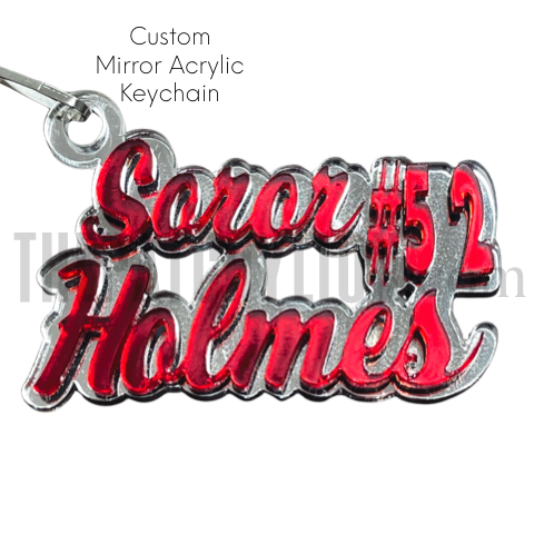 Custom Mirror Acrylic Keychain | Free Shipping